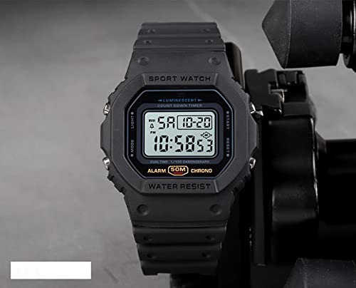 Часы ROSEBEAR Цифровые Кварцевые Унисекс Черный и Белый Ремешок, фото №2