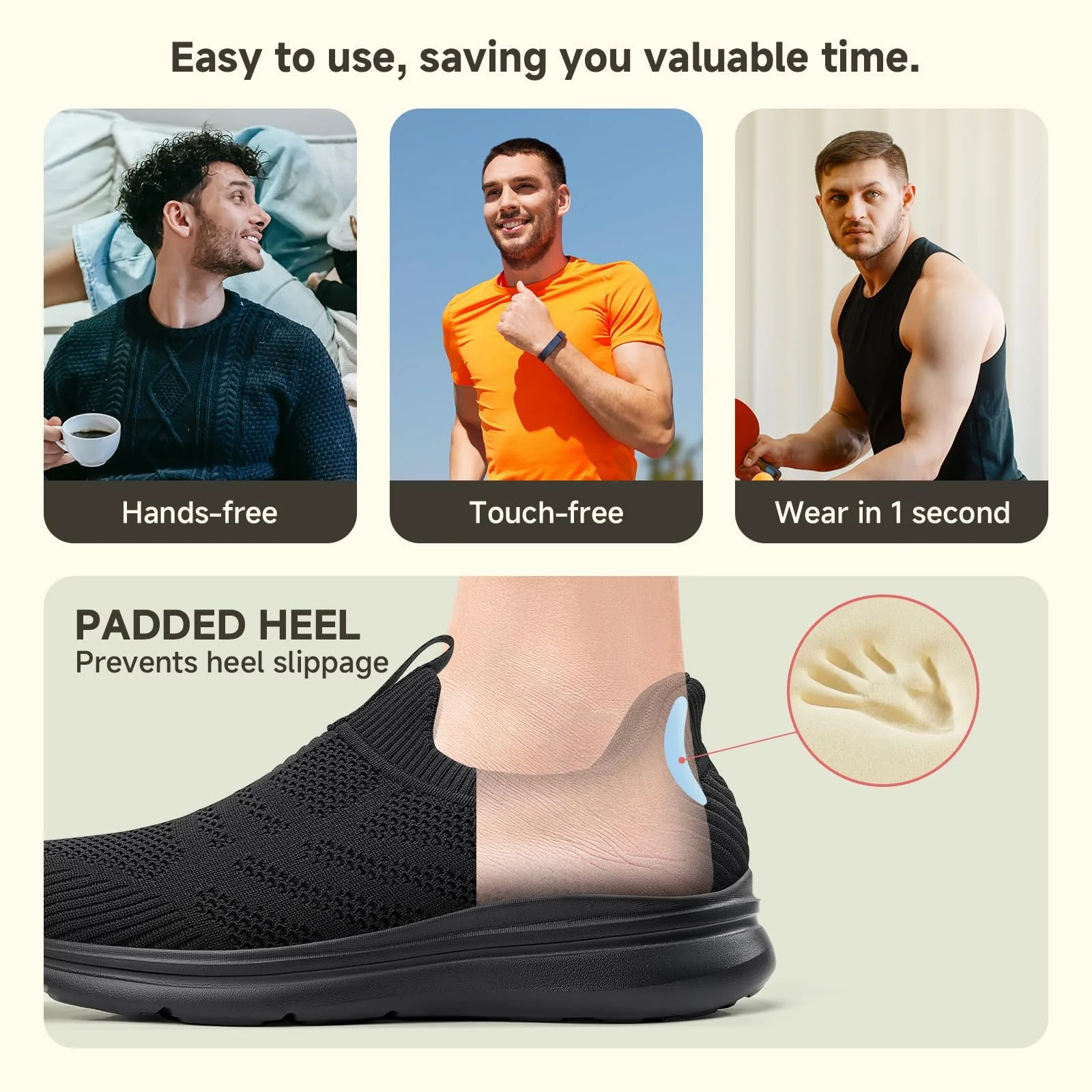 Кросівки ODCKOI Без шнурків Легкі дихаючі Зручні сітчасті Повсякденні Спортивні, фото №3 Кросівки ODCKOI Без шнурків Легкі дихаючі Зручні сітчасті Повсякденні Спортивні, фото №3