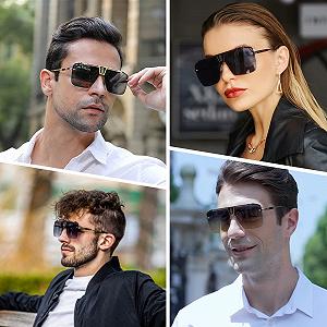 Сонцезахисні окуляри SHEEN KELLY Ретро Великого розміру для чоловіків і жінок synthetic.ua - Фото 1