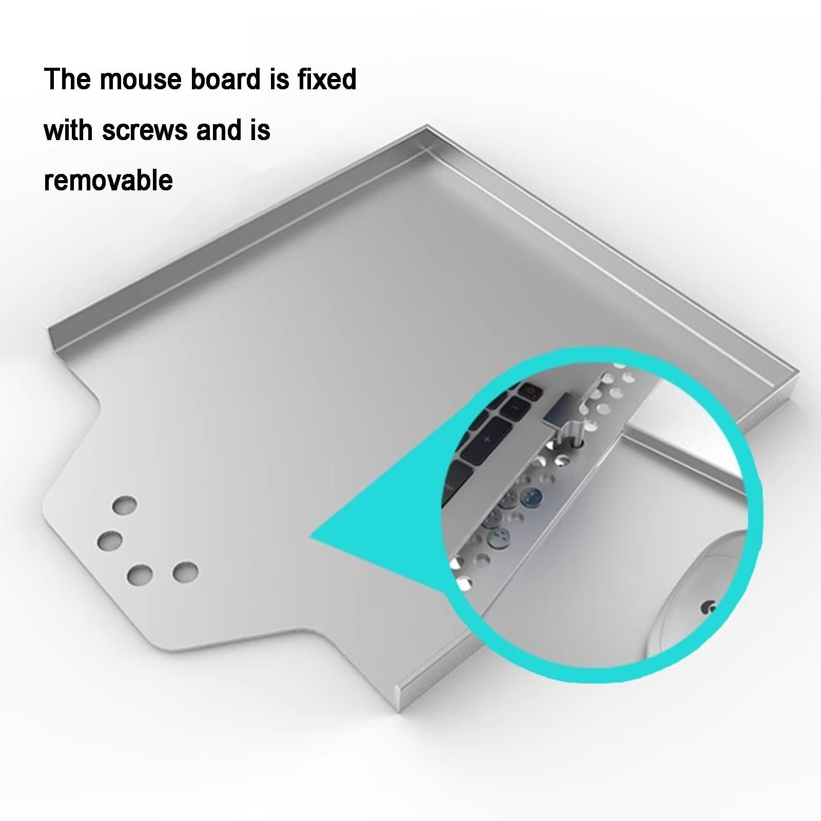 Настінне кріплення для ноутбука з регульованим шарнірним кронштейном і підставкою для миші, алюмінієвий сплав, до 8 кг, фото №3