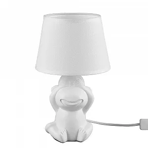Настільна лампа etc-shop Monkey Ceramic E14 17 x 27 см Біла матова - Фото 1