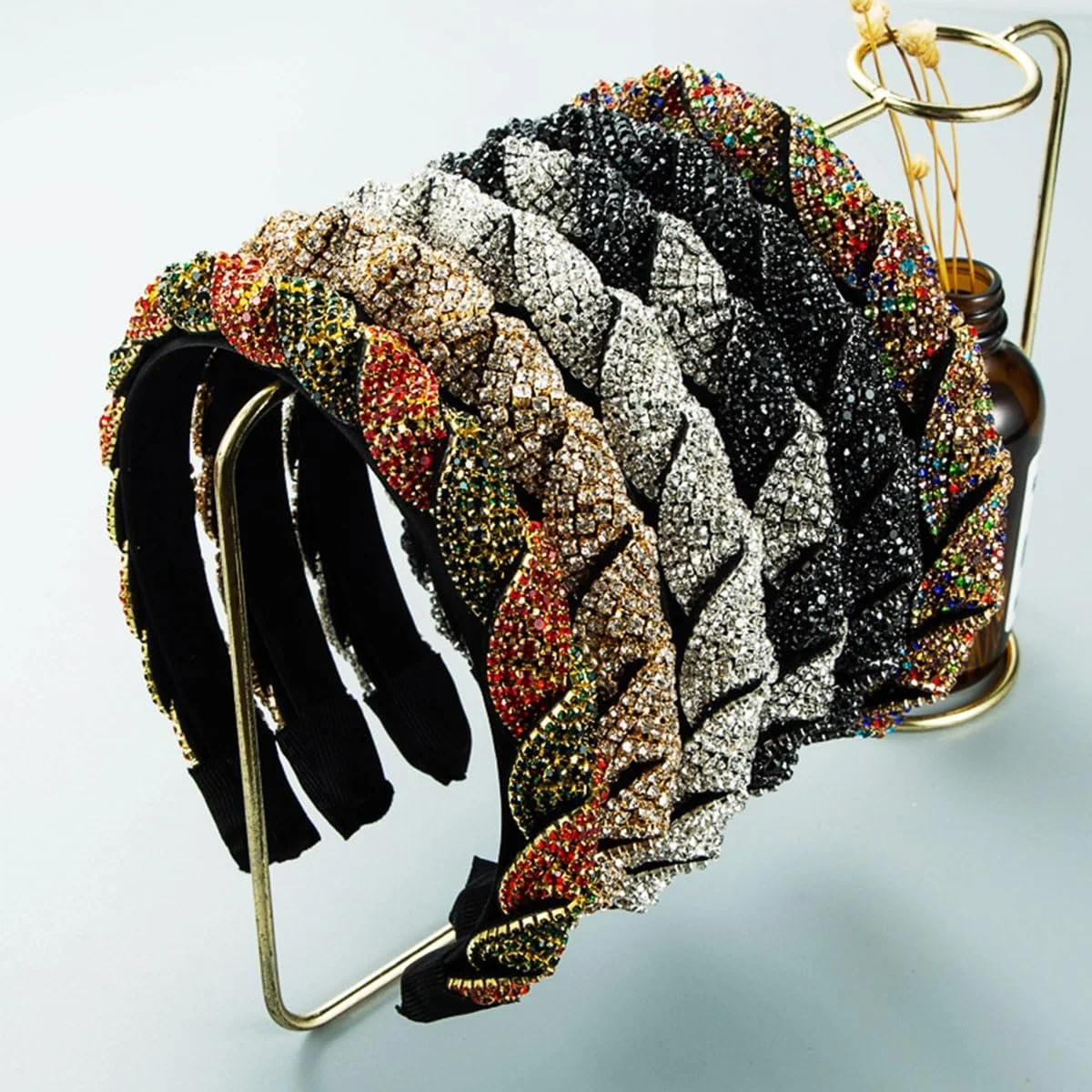 Обруч для волосся жіночий зі стразами, фото №6