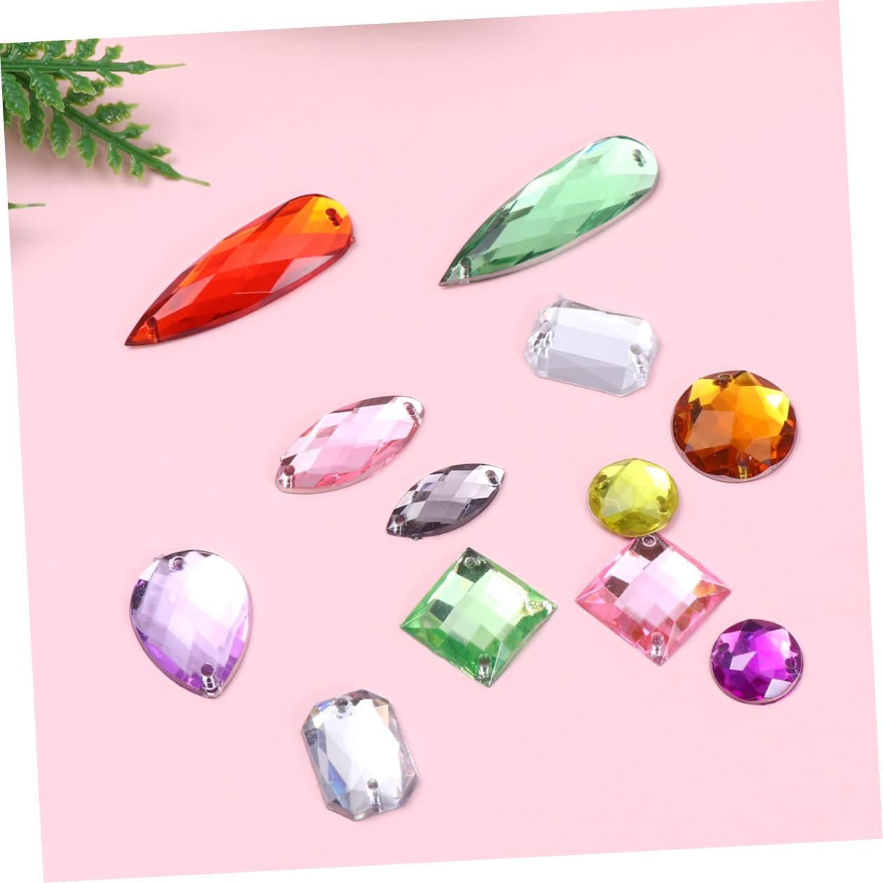 Стрази Beavorty Квадратна, кругла форми, різнокольорові, 100 шт., фото №8