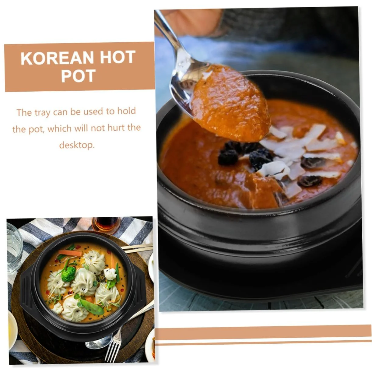 Горшок керамический Gatuida круглый с антипригарным покрытием с подставкой и двумя ручками, фото №3