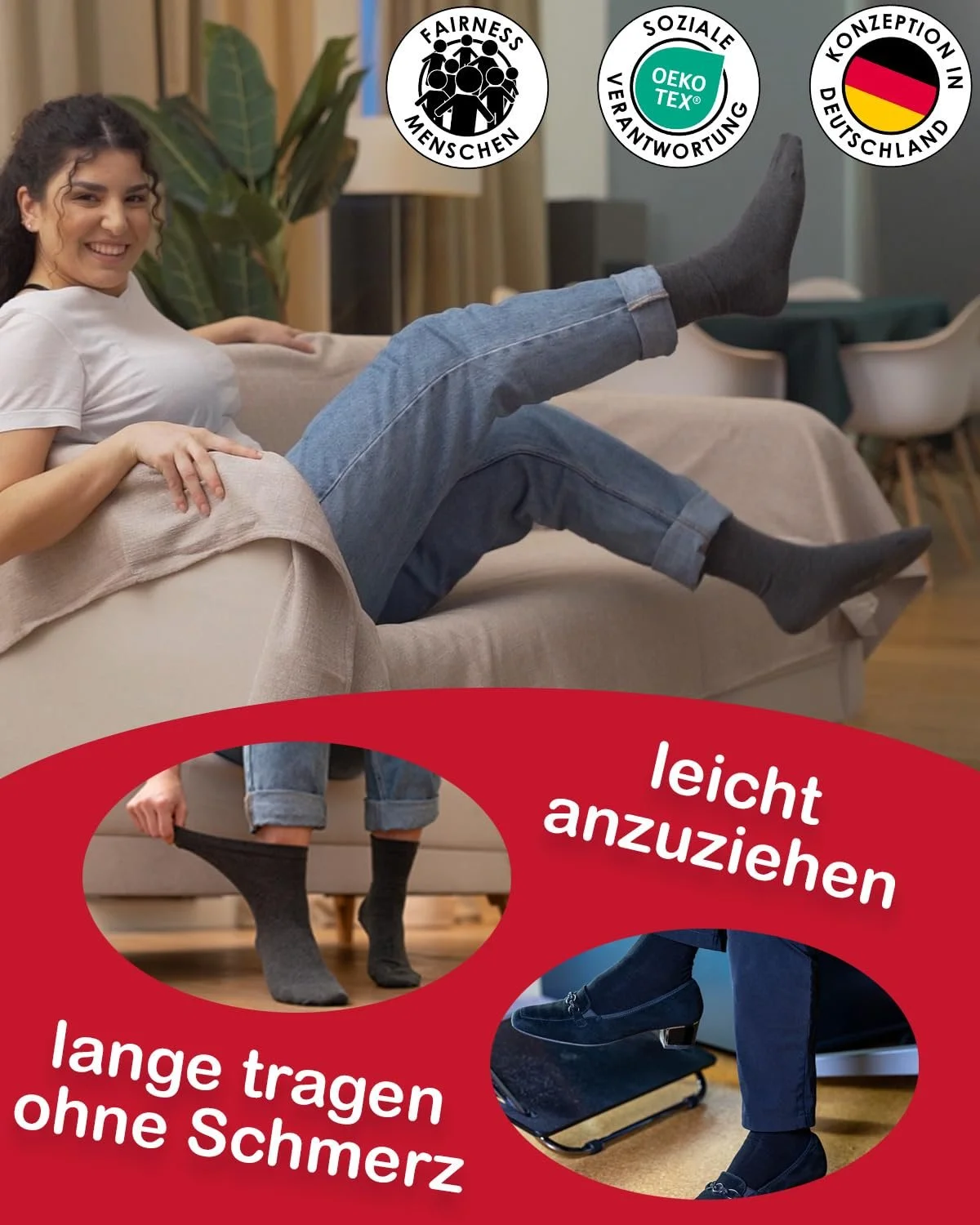 Носки RS. Harmony для здоровья вен, женские, очень широкая эластичная талия, фото №4