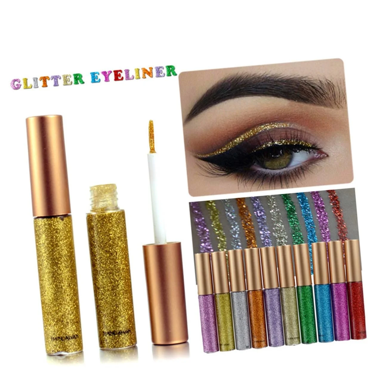 Фломастер-підводка для очей Beaupretty Glitzer-Lidschatten Рідка Блискучий Різнокольоровий, фото №5