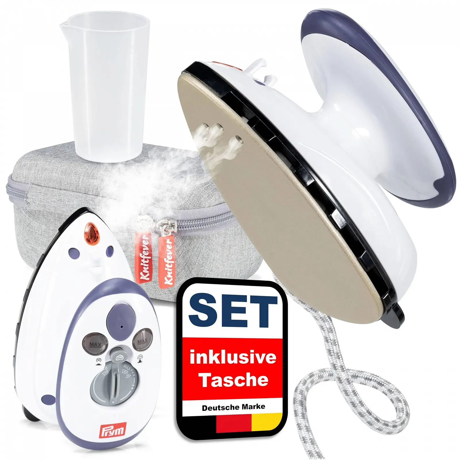 Дорожня праска Prym Mini з сумкою Knitfever, фото №1