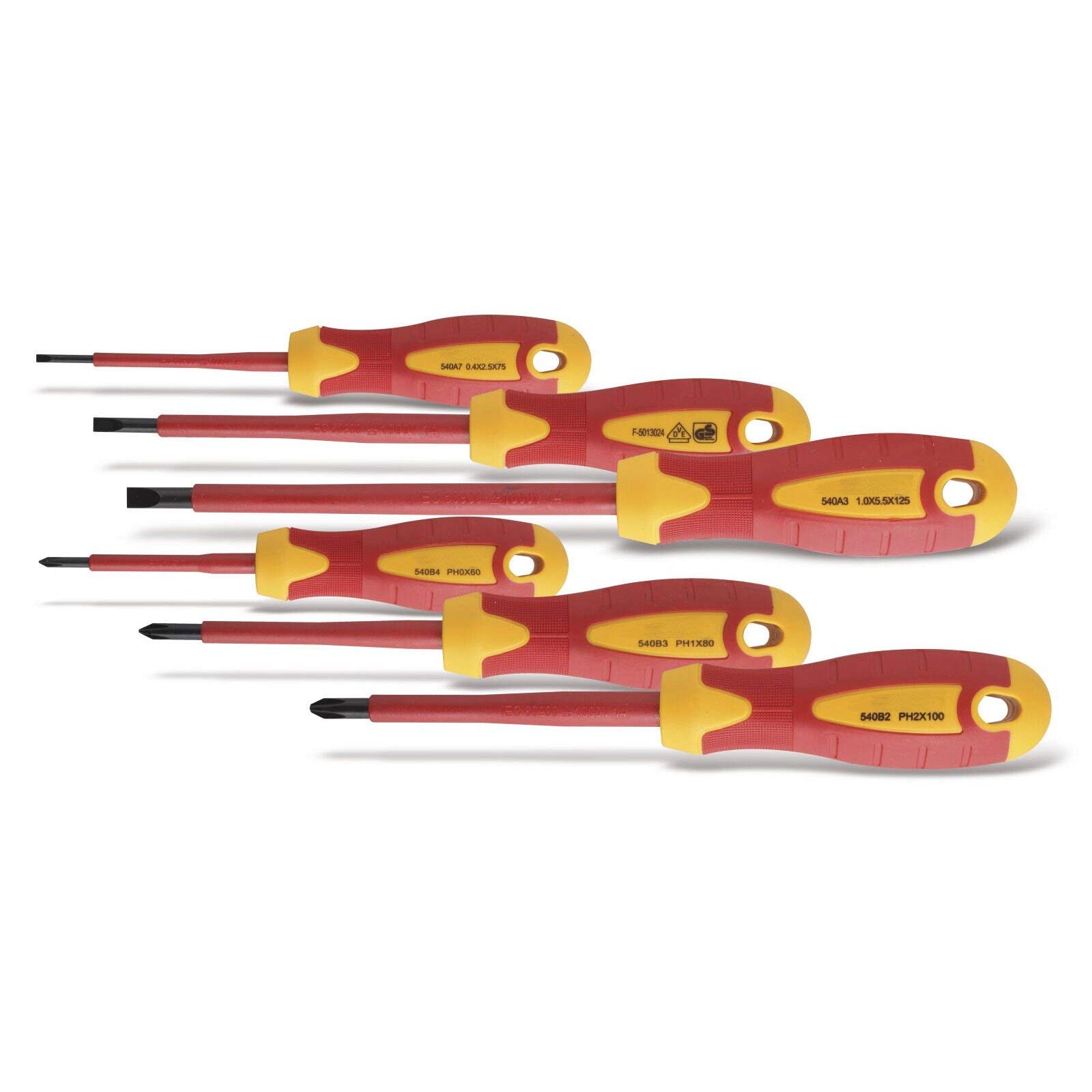 Набор SECOTEC® Отвёртки ВДЕ (Шлицевые: 2.5-4 - 5.5 мм/Крестовые: PH0, PH1, PH2) 6 шт., фото №1