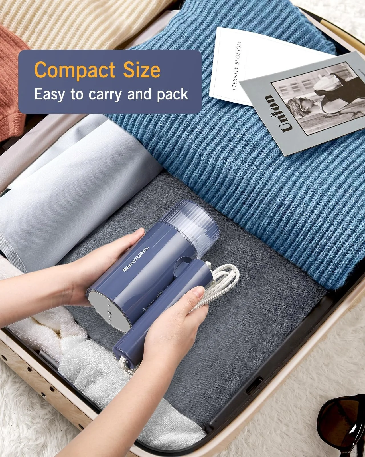 Ручной отпариватель BEAUTURAL складной 1000 Вт 150 мл, фото №4