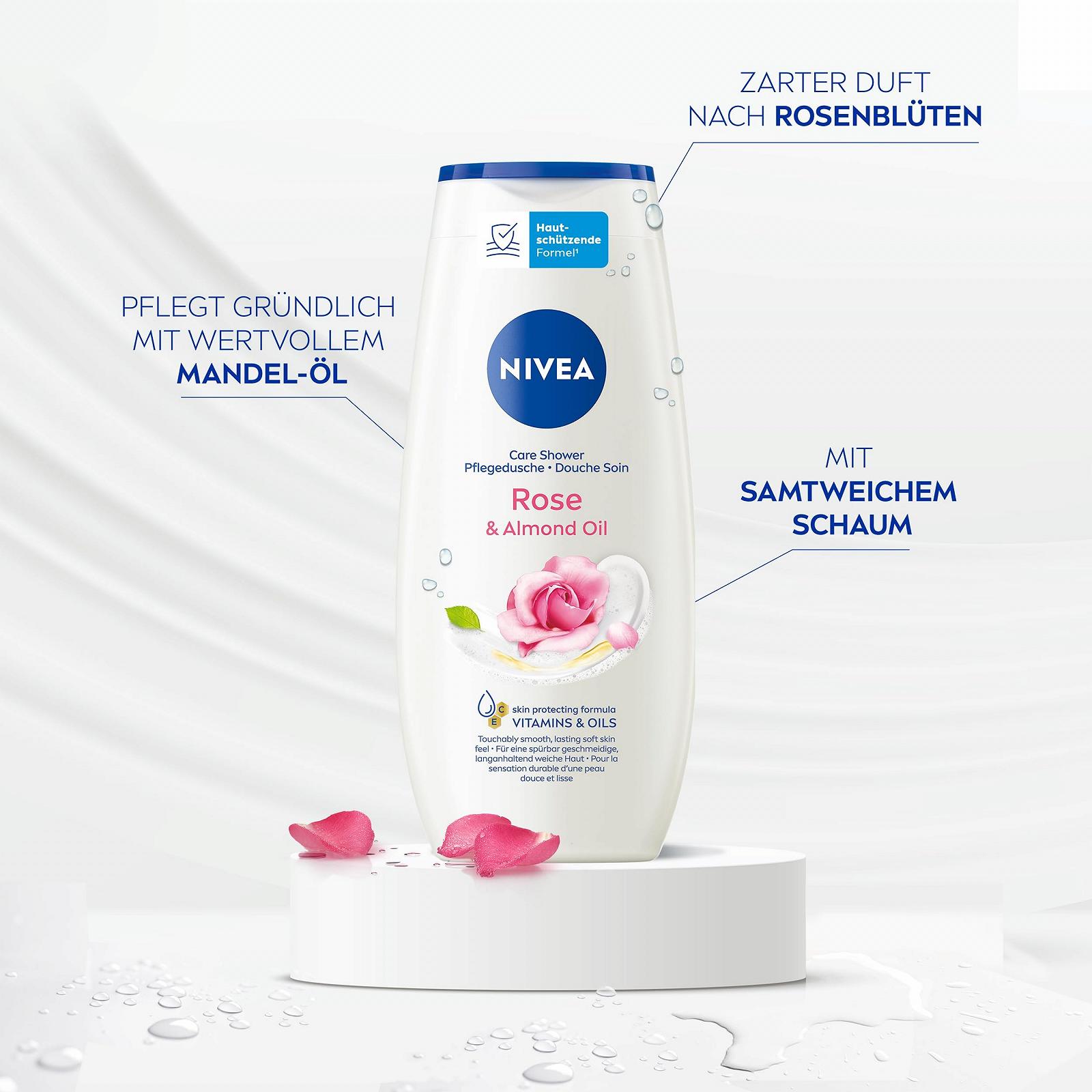 Гель для душа NIVEA Rose & Almond Oil pH-нейтральный 250 мл, фото №2