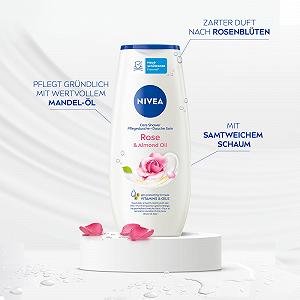 Гель для душа NIVEA Rose & Almond Oil pH-нейтральный 250 мл synthetic.ua - Фото 1
