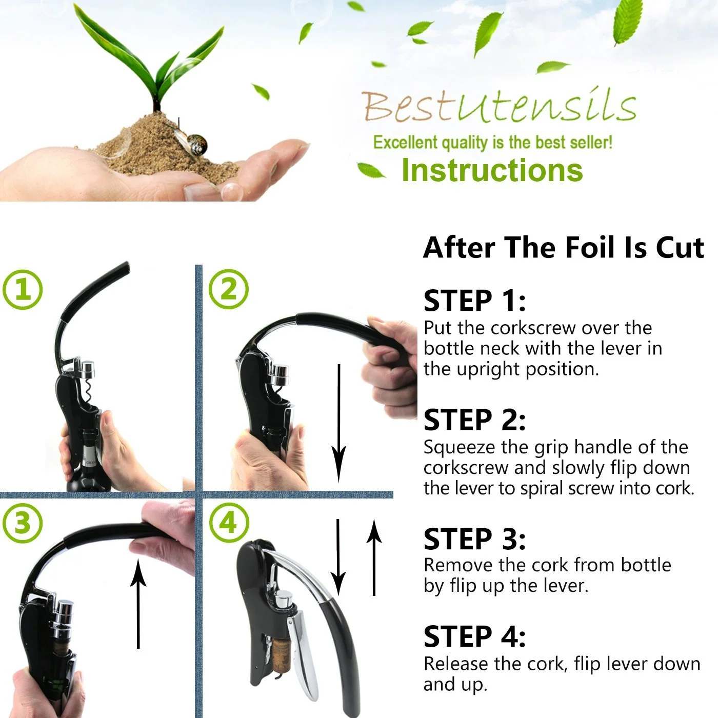 Штопор рычажный Best Utensils Professional Zinc Alloy Power Octopus Black, фото №7 Штопор рычажный Best Utensils Professional Zinc Alloy Power Octopus Black, фото №7