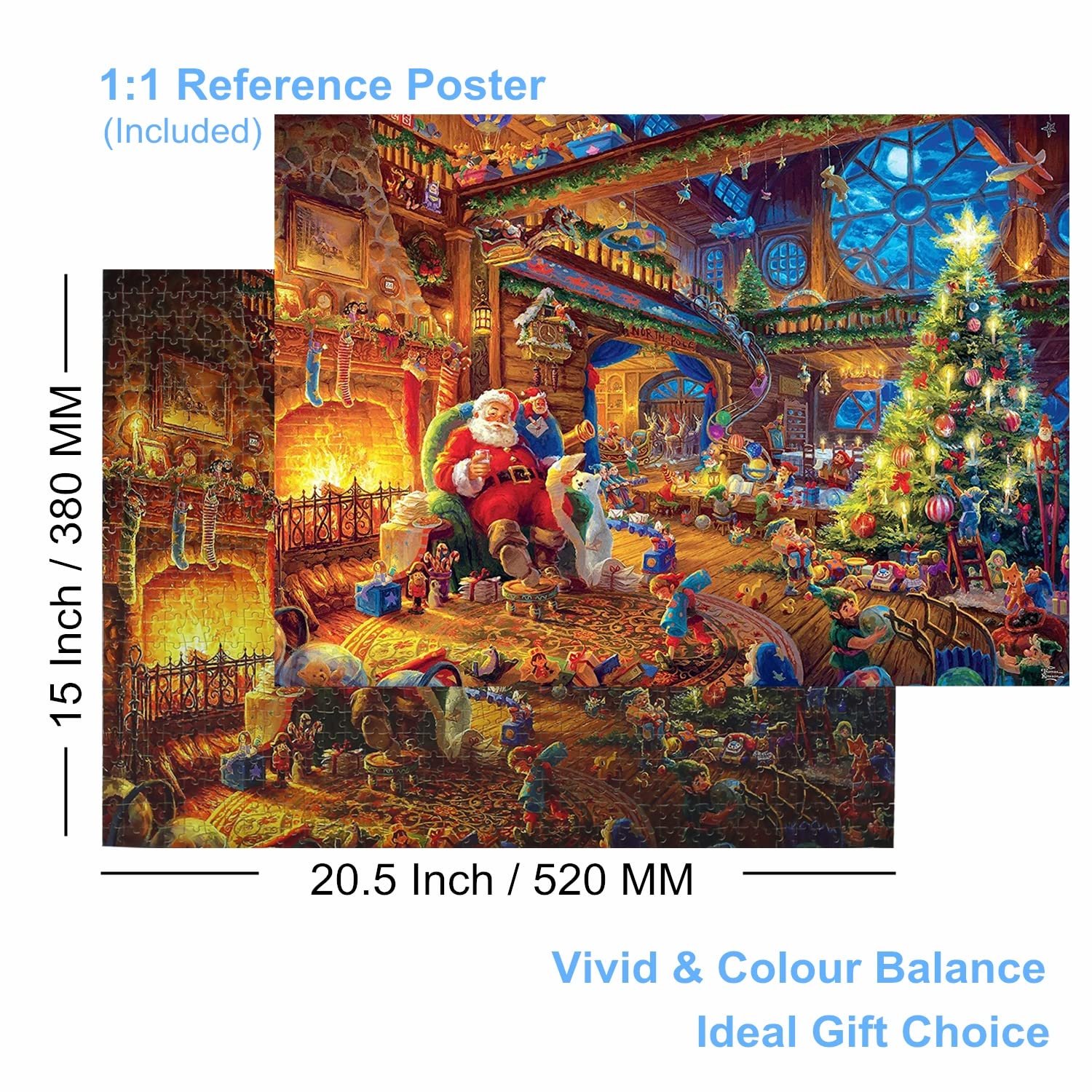 Пазл Santa Claus 500 елементів, 52 x 38 см, класичний, різдвяний, фото №4 Пазл Santa Claus 500 елементів, 52 x 38 см, класичний, різдвяний, фото №4