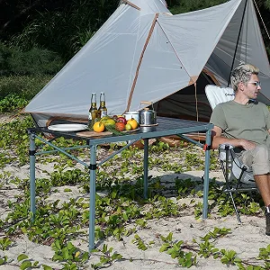 Складаний кемпінговий стіл KingCamp KC3866 Silver Black synthetic.ua - Фото 1