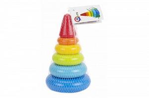 Пирамидка пластиковая 20 см 5 колечек [tsi212918-TSI] synthetic.ua - Фото 1