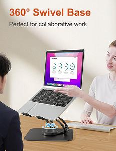 Подставка для ноутбука с вращающимся на 360

градусов основанием, Эргономичная регулируемая по высоте подставка для ноутбука, Подставка для ноутбука для стола, Подставка для ноутбука для работы стоя, Подставка для компьютера с MacBook Pro, для ноутбуков 10-17 дюймов, черная synthetic.ua - Фото 1