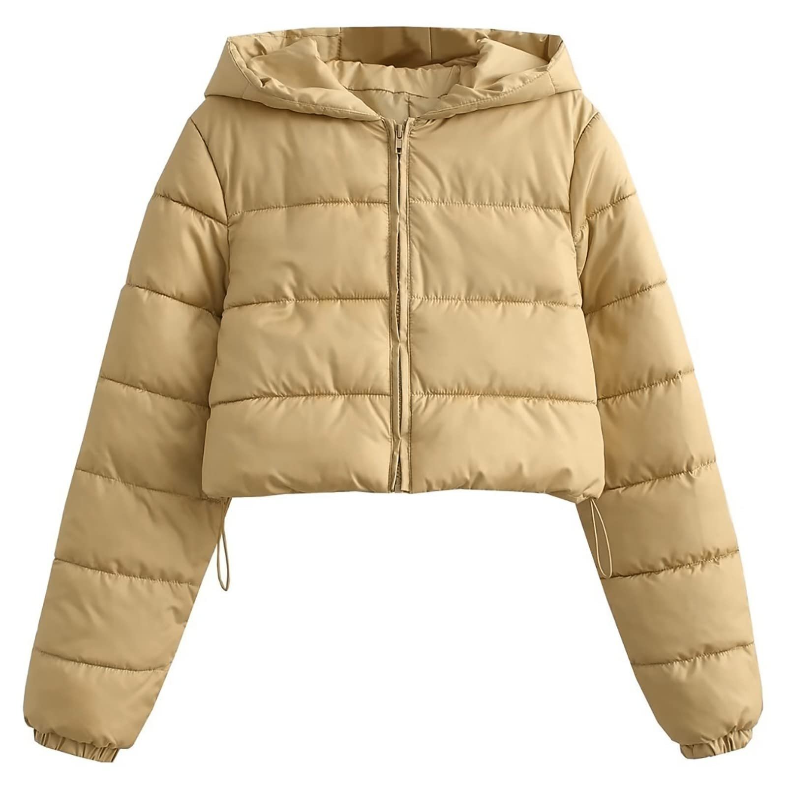 Куртка з капюшоном жіноча однотонна бавовняна на весну, фото №1