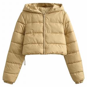 Куртка з капюшоном жіноча однотонна бавовняна на весну - Фото 1