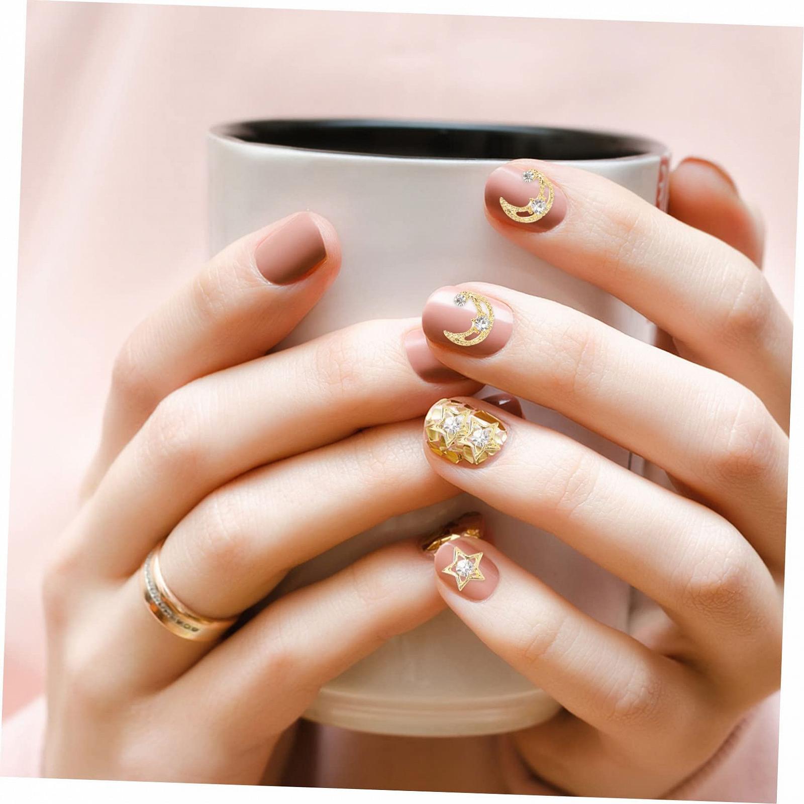 Металлические украшения для ногтей Звезда и Луна, Набор 30 шт, фото №6