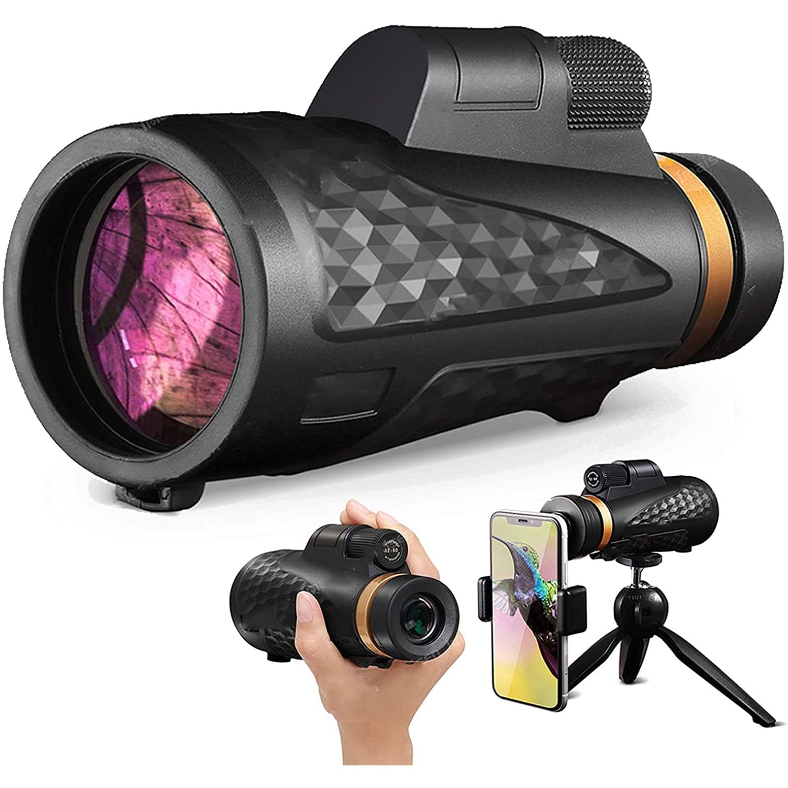 Монокуляр HZYDD 18x62 HD з утримувачем для смартфона, штативом, водонепроникний, фото №1 Монокуляр HZYDD 18x62 HD з утримувачем для смартфона, штативом, водонепроникний, фото №1