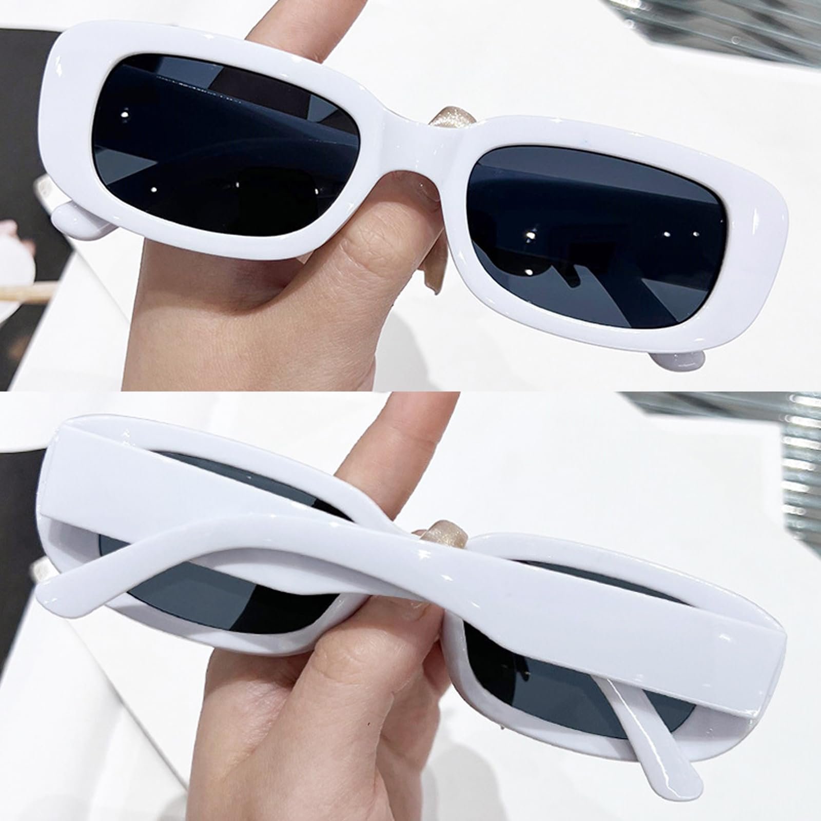 Сонцезахисні Окуляри DKDDSSS Вінтажні Прямокутні UV400 Різнокольорові, Набір з 5 штук, фото №5