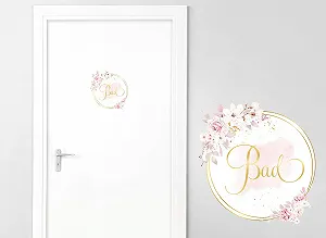 Наклейка на двері Grandora DL729 Квіти 19 x 20 см Різнокольоровий synthetic.ua - Фото 1