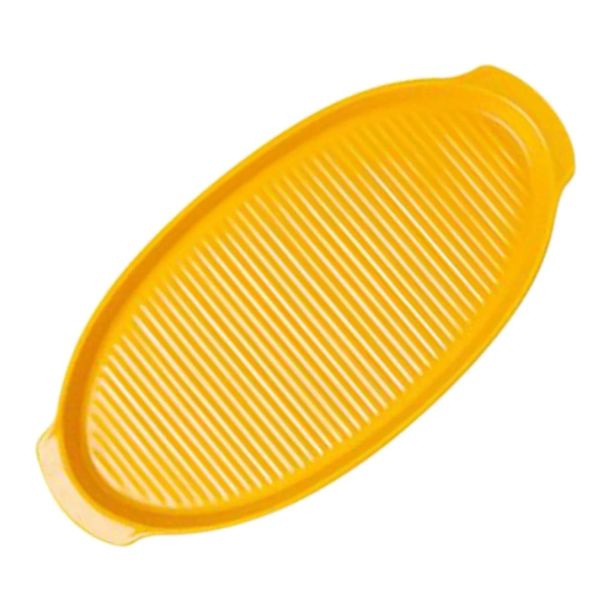 Форма для запекания керамическая Cabilock Овальная с ручками Желтая, фото №1