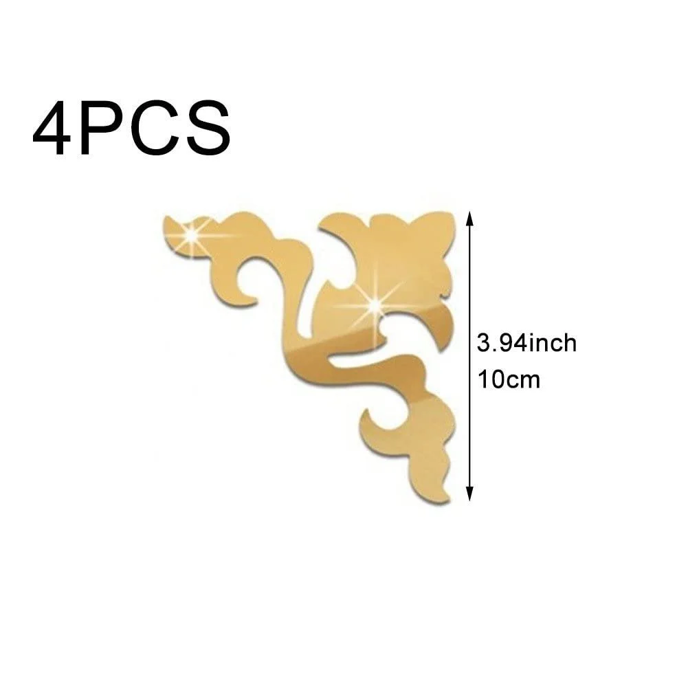 Наклейки на стіну Hrippy Furniture 3D Mirror 4 штуки Геометричний візерунок Золотистий/Сріблястий, фото №5 Наклейки на стіну Hrippy Furniture 3D Mirror 4 штуки Геометричний візерунок Золотистий/Сріблястий, фото №5