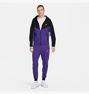 Спортивний костюм Nike Tech Fleece (чорно-фіолетовий) S - Фото 1