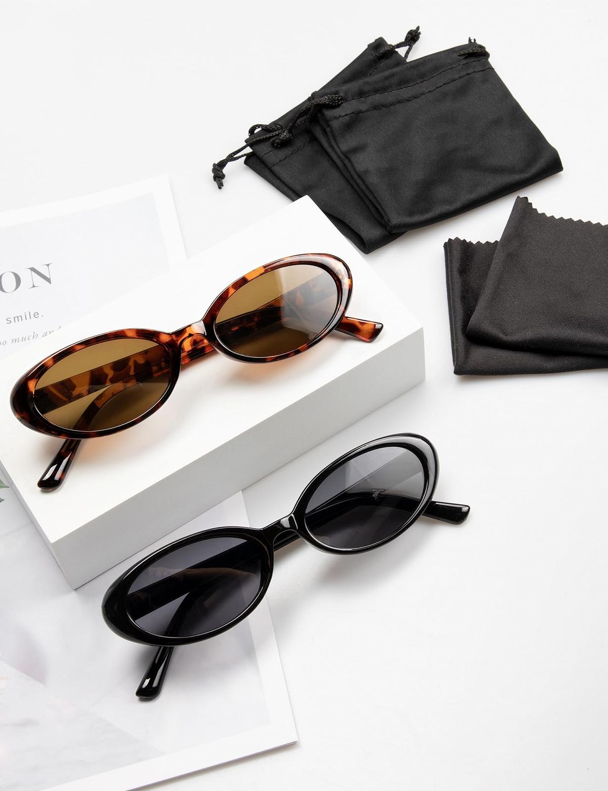 Сонцезахисні окуляри Becellen, набір 2 шт, вінтажні овальні 90-х, ретро, фото №7