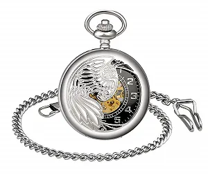 Карманные часы Unendlich U Унисекс Механические с ручным заводом Скелетон Орел/Феникс Серебристый, винтажный - Фото 1