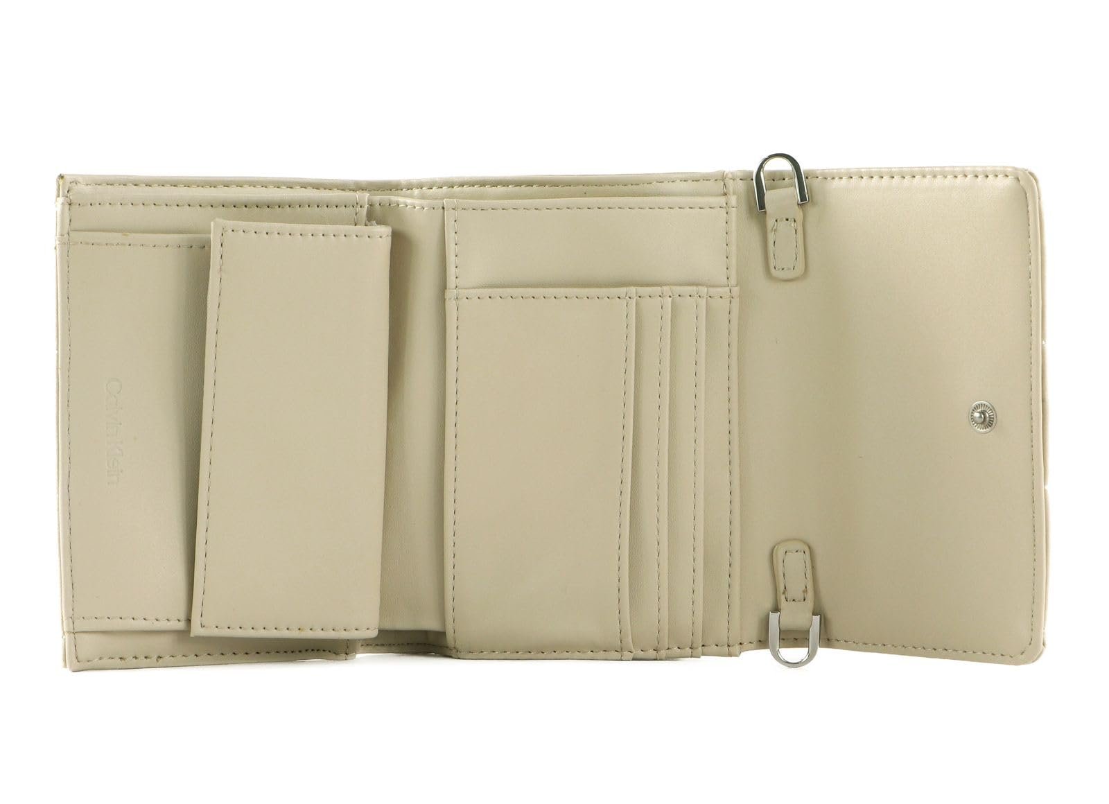 Гаманець Трьохсекційний Calvin Klein Re-Lock Quilt M Stoney Beige, Stoney Beige, фото №2
