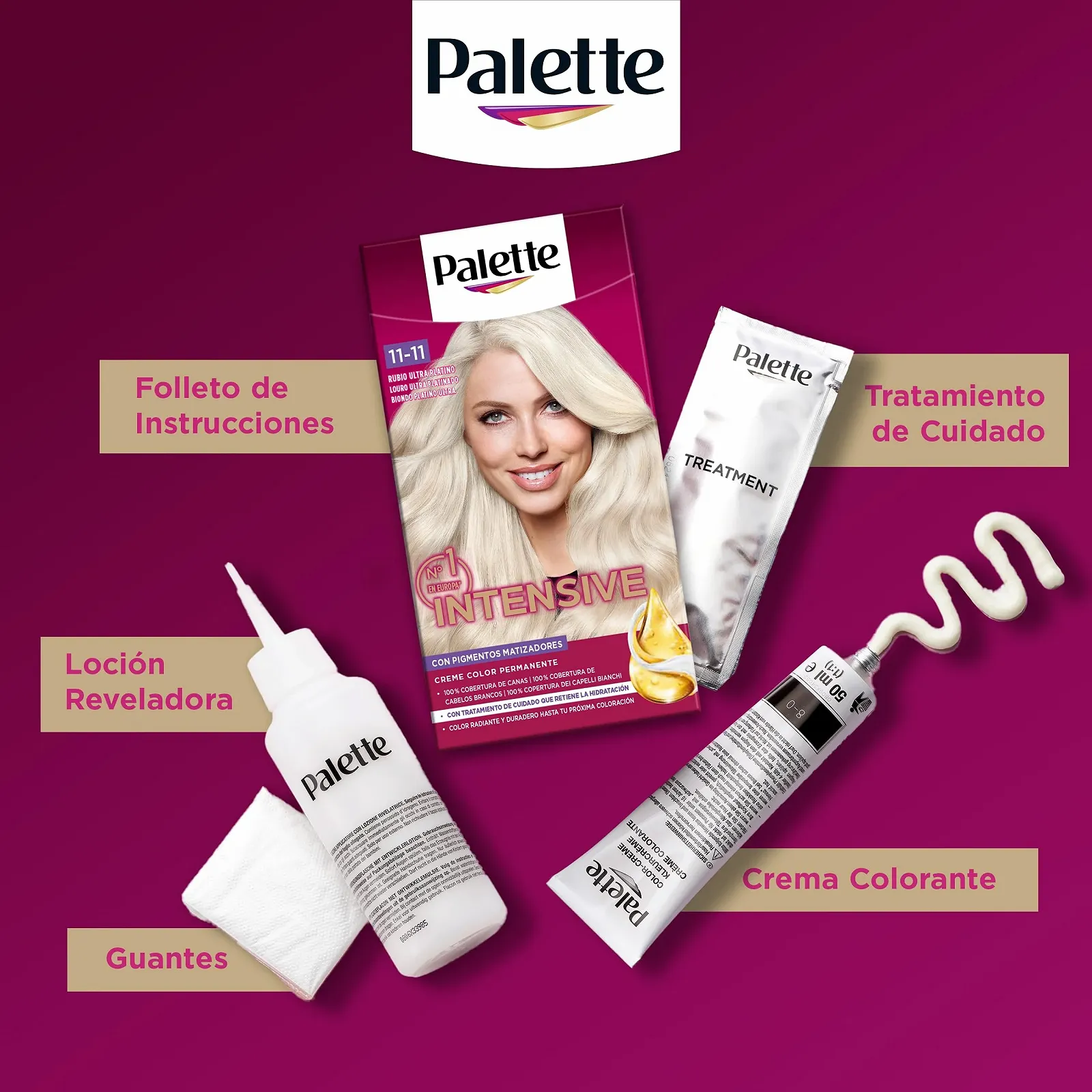 Краска для волос Schwarzkopf Palette Intensive Colour 11.11 Ультра Платиновый Блонд, фото №5 Краска для волос Schwarzkopf Palette Intensive Colour 11.11 Ультра Платиновый Блонд, фото №5