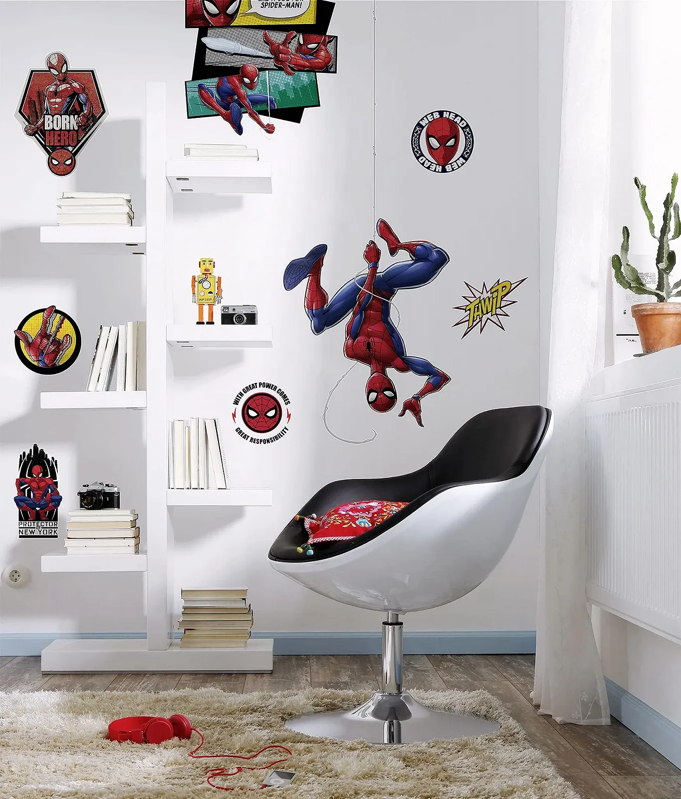 Наклейка на стену Komar Marvel Spider-Man Web Head 14740h 100 x 70 см 8 элементов, фото №1