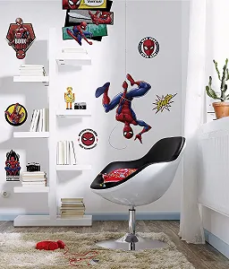 Наклейка на стіну Komar Marvel Spider-Man Web Head 14740h 100 x 70 см 8 елементів - Фото 1