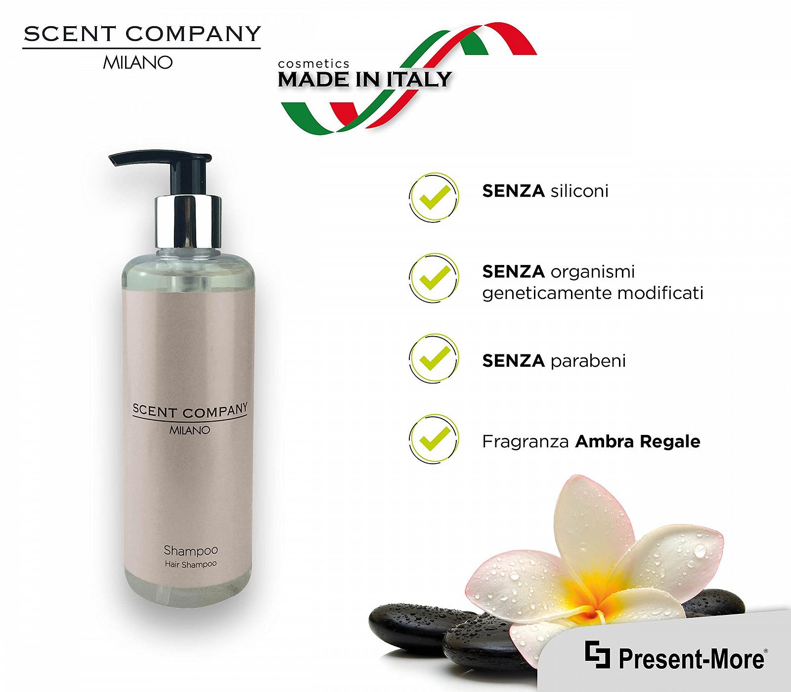 Шампунь Scent Company Milano Амбра Королівська 300 мл Рідкий упаковка з 15 шт для готелів, фото №3