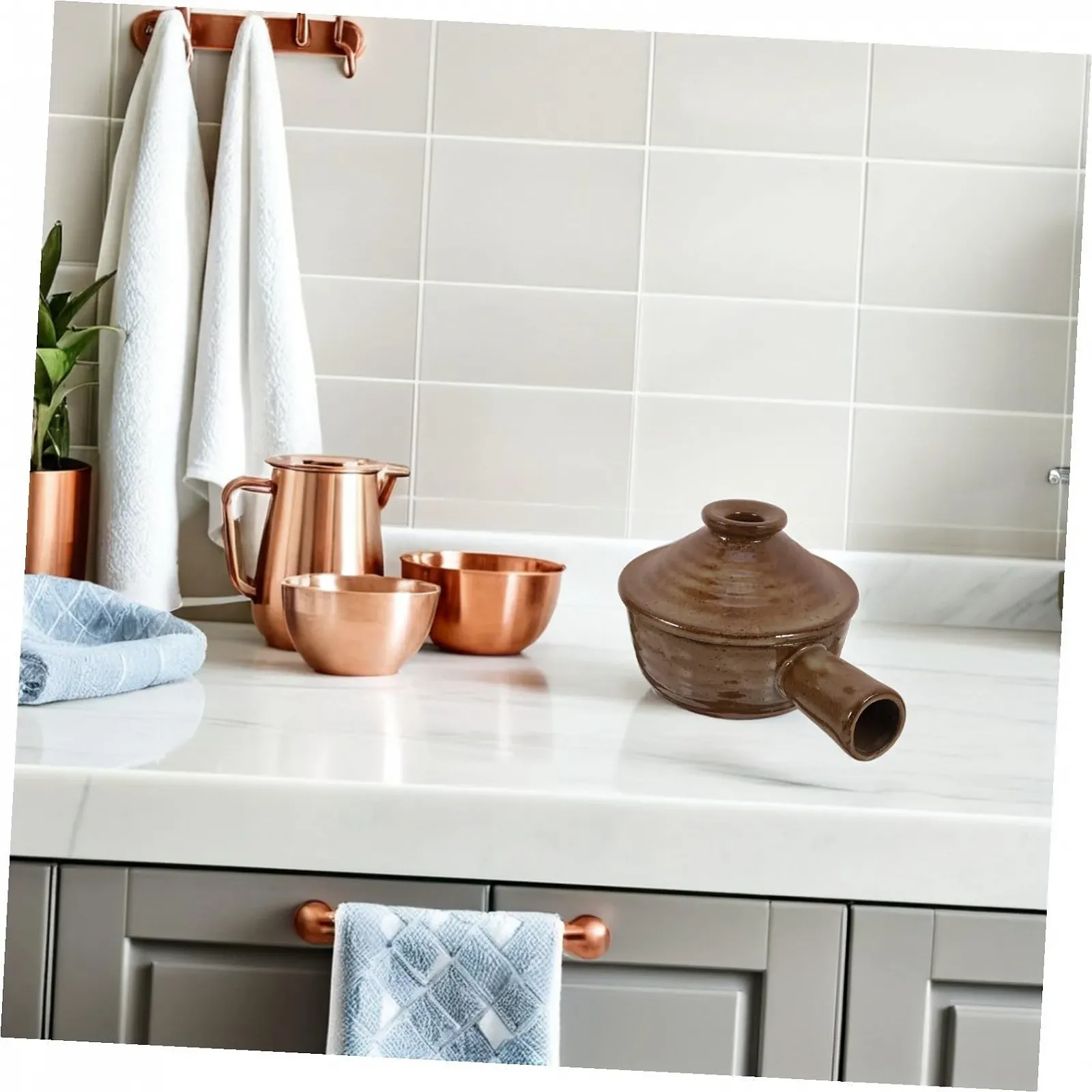 Набор из 2 кастрюль Cabilock керамические для микроволновой печи с крышкой, фото №5