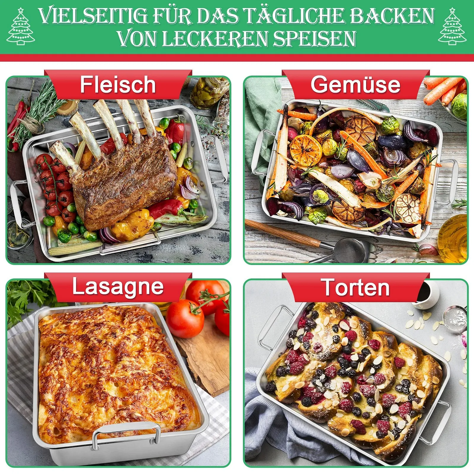 Форма для запікання HaWare з решіткою з нержавіючої сталі набір із 3 шт. 35.8 x 26.7 x 9 см, фото №7 Форма для запікання HaWare з решіткою з нержавіючої сталі набір із 3 шт. 35.8 x 26.7 x 9 см, фото №7