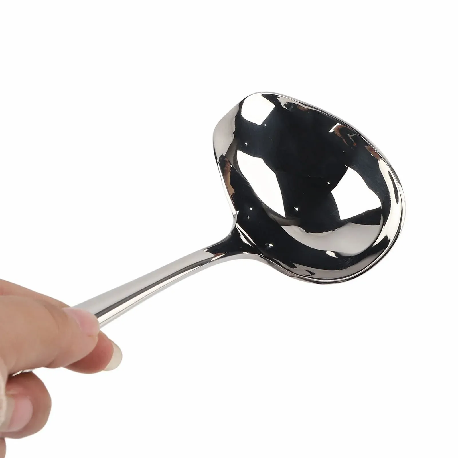 Ложка для соусу з нержавіючої сталі з носиком для розливу Premium, срібляста, фото №5