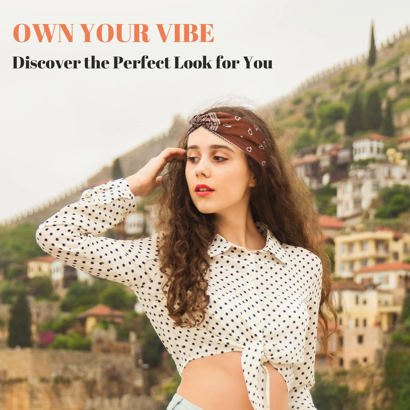 Пов'язка на голову Бохо Набір із 5 еластичних широких, фото №7 Пов'язка на голову Бохо Набір із 5 еластичних широких, фото №7