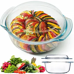 Форма для запекания Retoo круглая стеклянная 1.5 л 20.5 x 22.5 x 9.5 см прозрачная - Фото 1