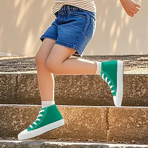 Детские Кроссовки для Девочек и Мальчиков High-Top Canvas Классические Регулируемые Ремни Ходьба Кроссовки из Холста synthetic.ua - Фото 1