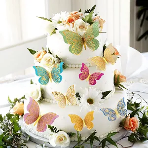 Наклейки на стіну MAMUNU 3D Butterflies 24 шт. Золоті synthetic.ua - Фото 1