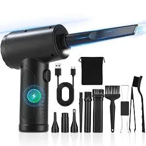 Акумуляторна повітродувка Yulado 7.2 KPA 3 швидкості з підсвіткою та аксесуарами - Фото 1