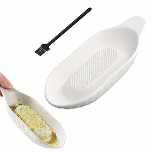 Овальна керамічна терка Apple, 20.5 x 9 см, з щіткою - Фото 1