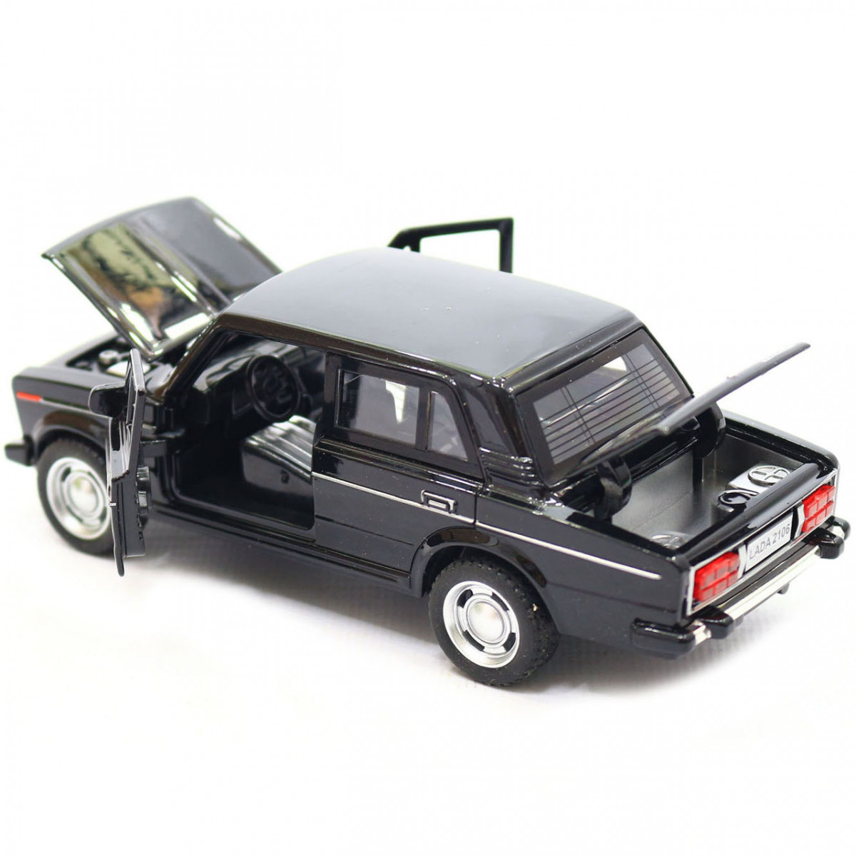 Машинка игровая автопром «ВАЗ-2106» Черный со световыми и звуковыми эффектами 7642, фото №6