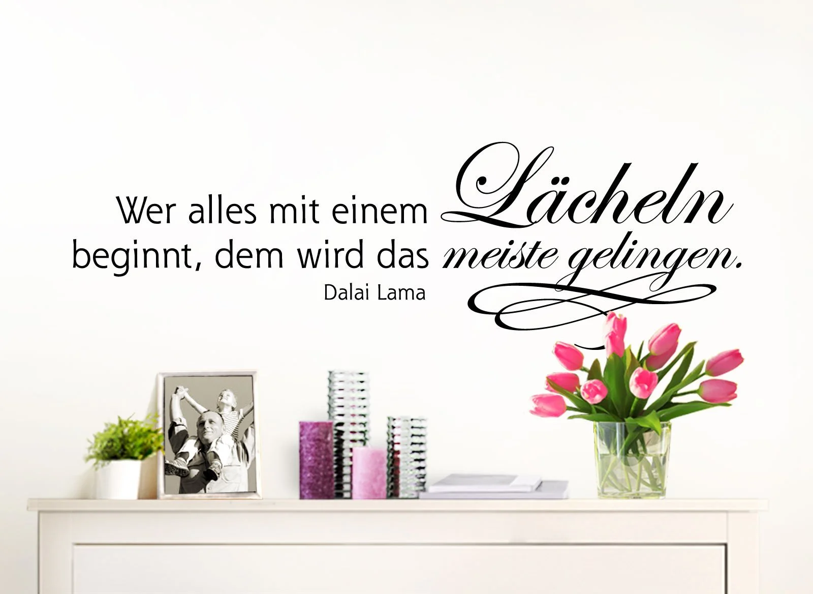 Наклейка на стіну W3310 "Who Begins Everything with a Smile" 80 x 25 см Black, фото №2 Наклейка на стіну W3310 "Who Begins Everything with a Smile" 80 x 25 см Black, фото №2