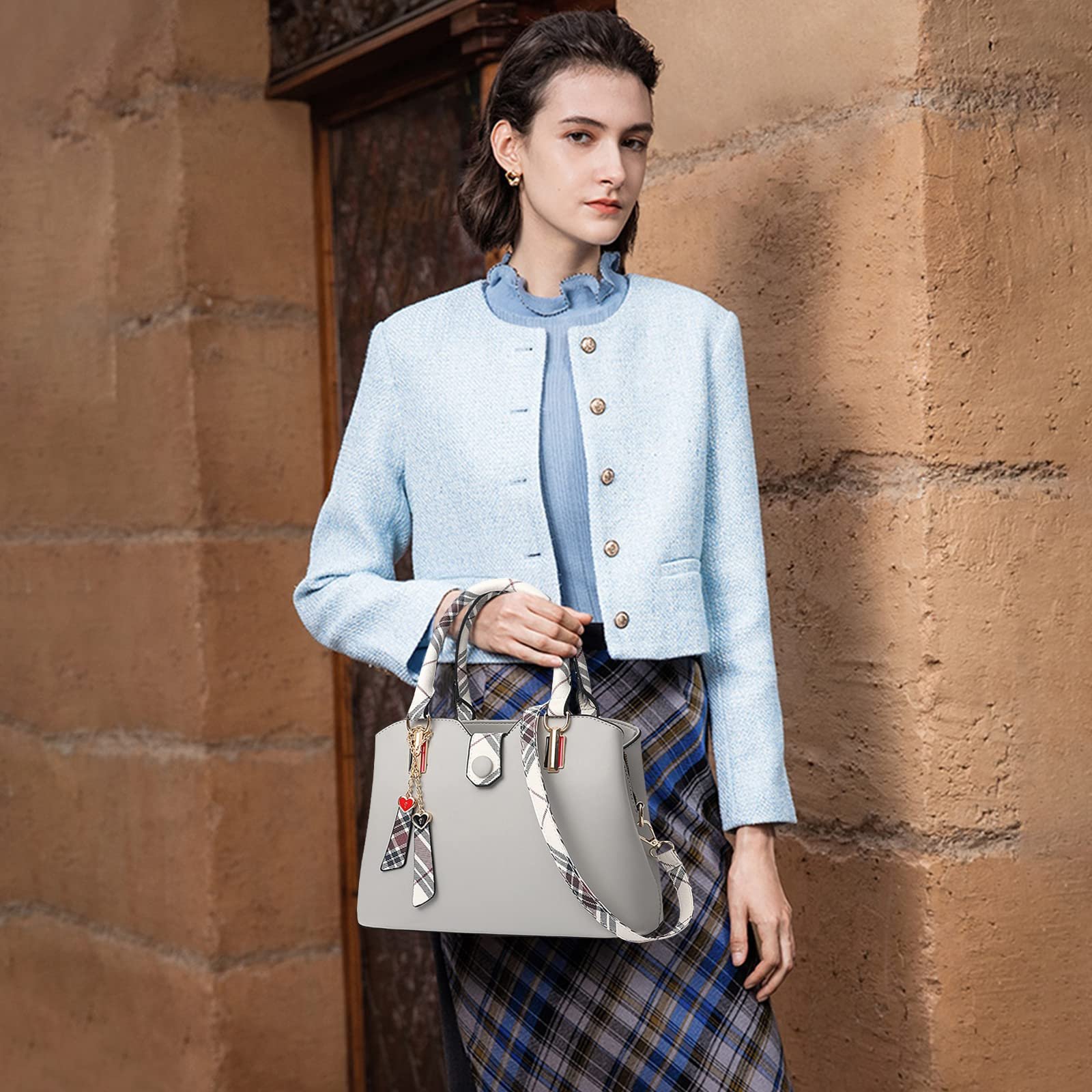 Сумка жіноча NICOLE & DORIS елегантна з кольоровими смужками, середній розмір, фото №2