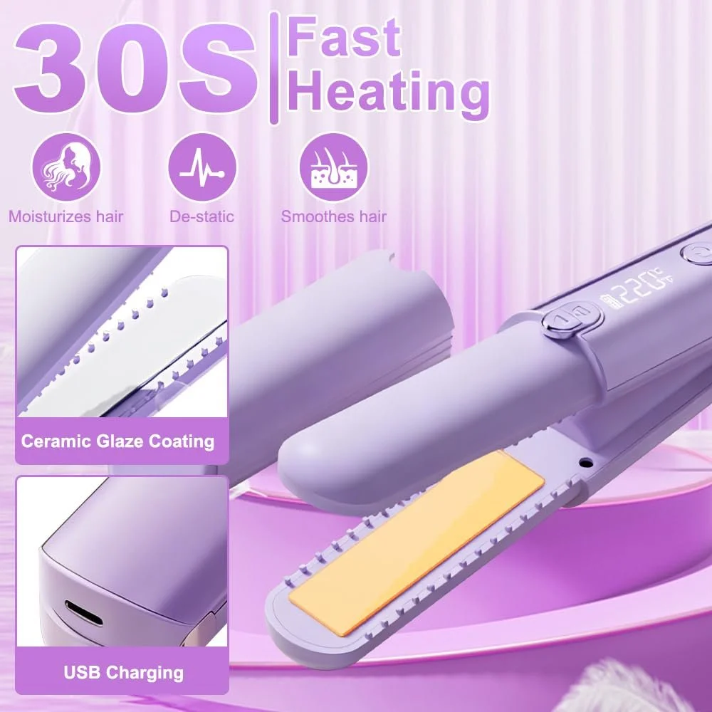 Міні-випрямляч для волосся бездротовий 5000 mAh LED-дисплей 7 температурних режимів, фото №3 Міні-випрямляч для волосся бездротовий 5000 mAh LED-дисплей 7 температурних режимів, фото №3