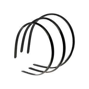 Обруч для волос Пластиковый Черный, набор из 3 штук - Фото 1